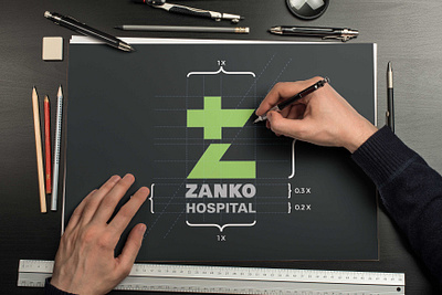 zanko hospital logo aplication app branding design graphic icon ios logo mockup ui