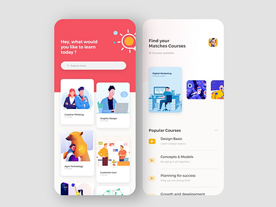 E Learning Mobile App e learning mobile app illustration mobile app ui design uiux