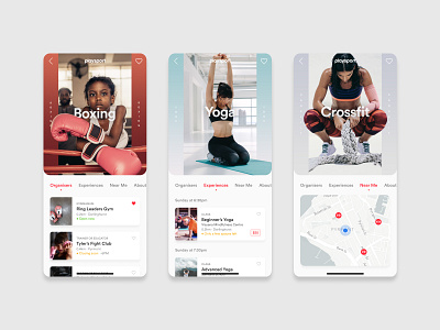 PlaySport | Sport Screen 1.0 app boxing crossfit design sport sports ui ui cards ui design user interface visual design yoga