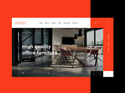 Office furniture website clean dailyui design ecommerce shop furniture landing page minimal ui ux uxui web web design