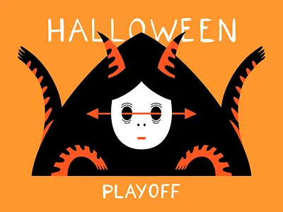 Sticker Mule Halloween Playoff character design cute digital illustration girl haloween illustration monster orange playoff procreate scary stickermule