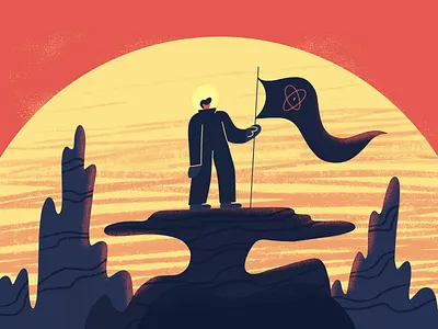 Space landscape adventure art character color cosmos drawing illustration landscape process procreate rebound space sunset