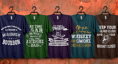 Cigar Smoking T shirt & Clothing beer beer label branding cigar cigar shirts cigarette clothing flat leaf logo smoking smoking tshirt t shirt teeshirts tobacco trend2020 tshirtdesign typography whiskey