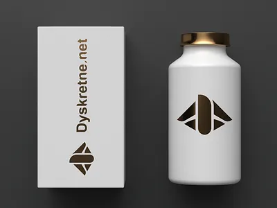 Dyskretne Logo branding design finger lips logo minimal mockup package typography vector