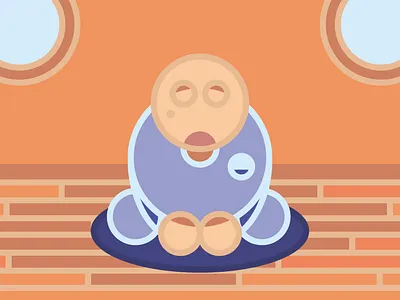 Meditating man adobe calm design graphic illustration illustrator person vector