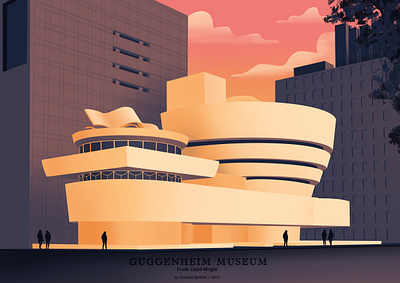 Guggenheim Museum I Frank Lloyd Wright architect architectural design architectural illustration architecture icon branding digital art digital illustration digital painting frank lloyd wright franklloydwright graphic design guggenheim guggenheim museum illustration poster design procreate webdesign