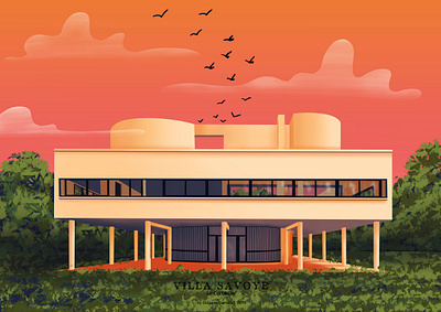 Villa Savoye I Le Corbusier architect architectural illustration art branding colorfull colorfull illustration digital art digital illustration digital painting graphic design graphic design graphicnovel illustration illustrations poster design procreate uidesign uxdesign uxui webdesign