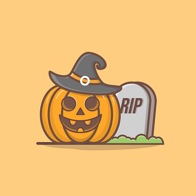 Halloween pumpkin illustration adobe illustrator app design flat icon illustraion logo ui ux vector web