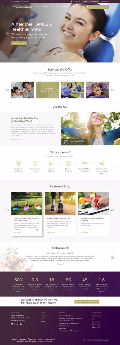 Health Inspired Dentistry design responsive web design website wordpress