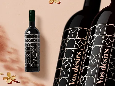 Vos désirs - Packaging bottle branding design geometric logo minimalism modular module packaging restaurant typography vector