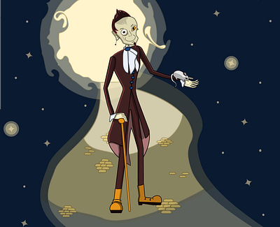 Magician aristocrat blue boots crazy eyeball illustration magic magician mice moonlight moonwalk mouse portal punk punks space stars vinous yellow