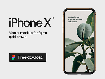 iPhone XS Free mockup gold brown app apple dowload figma free freebie gold ios iphone iphonex mockup mockup template project realistic mockup ui ux vector