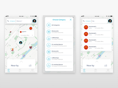 Encreez offers app interaction design location map mobile app mobile app design mobile ui nearby offers restaurant ui ui design ui ux uiux ux ux design ux ui uxui