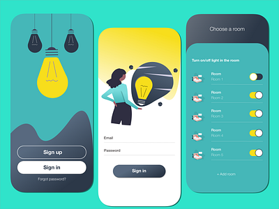 App Smart Home ON - OFF app application design illustration light mobile mobile app mobile ui on off sketch smart ui ui design ux ux desgin ux design vector