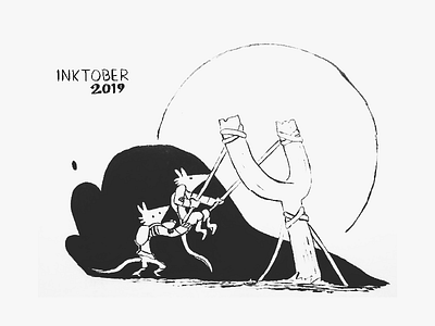 INKTOBER 2019 - Sling black flat illustration ink inktober inktober2019 paper simple sling white