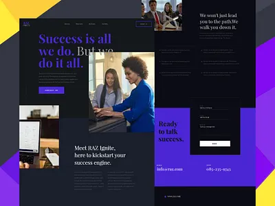 Landing-Page (Dark Mood) application blue creative daily ui dark design graphics grid home page illustration interface landing page success type typography ui design uiux web web design website