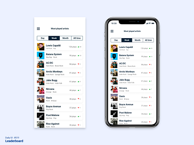 Daily UI #019 - Leaderboard adobexd app daily ui dailyui design graphic design minimal ui ux