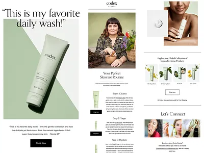 Email template for Codex Beauty beauty design e mail email klaviyo marketing newsletter responsive template