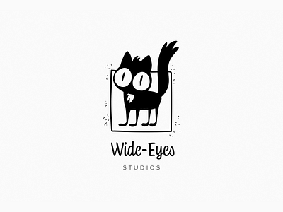 Game Studio Logo blackandwhite cat characterdesign eyes gamestudio graphic illustration logo personal type typography