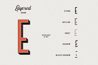 Bouchers - Layered Type Collection branding design font font design fonts graphic design graphics layered font layering type lettering logo fonts retro font type design typeface typefaces typography vintage font