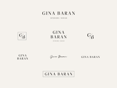 Logos & Marks for Gina Baran Interiors + Design brand identity branding classic design graphic design home decor lockup logo simple design sub marks typography