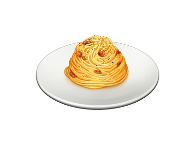 Spaghetti alla Carbonara barilla carbonara cheese egg food icon illustration pasta pork spaghetti