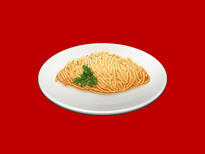 Spaghetti Aglio, Olio e Peperoncino barilla food garlic icon illustration oil pasta spaghetti