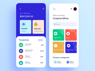 Bank Mobile Application Design 2019 app bank app design bank mobile application design bank mobile application design budget screen budget screen expense screen fin tech app finance app make a payment screen make a payment screen mobile design recommendation screen recommendation screen spend to goal transactions page