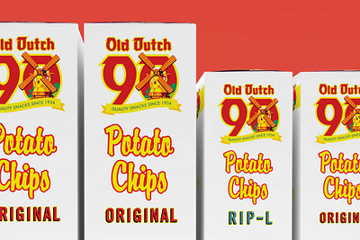 Old Dutch 90th Anniversary Logo 1930s 90th anniversary chip chips food logo old dutch packaging potato chips retro snacks vintage