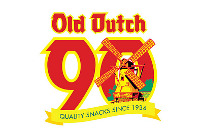 Old Dutch 90th Anniversary Logo 90 90 years 90th anniversary anniversary chips historic logo old dutch potato chips retro snacks vintage windmill