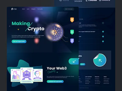 Crypto Landing Page Design crypto landing page crypto landing page design crypto website design landing page landingpage popular uix wallet website web web3 website design