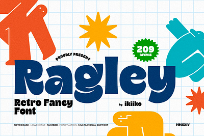 Ragley - Retro Fancy Font bold book cartoon cheerful chunky classic colorful font fun funky kids retro thick typeface typography vintage