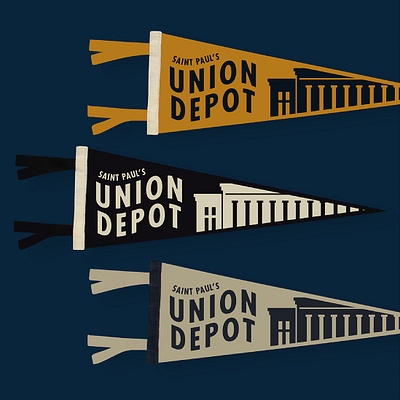 Pennant Designs building logo modern pennant retro train train station transit vintage