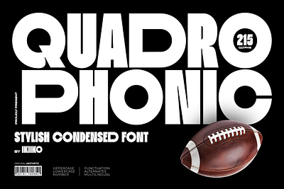 Quadrophonic - Stylish Condensed Font bold branding chunky condensed elegant futuristic geometric logo logotype sans sport stylish thick typeface typography