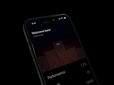 Performance 3d app clean dark design ios minimal mobile performance ui ux