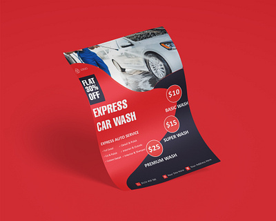 Auto Detailing & Car Wash Flyer auto detailing flyer business flyer car cleaning service car service promotion car wash advertising car wash flyer car wash poster editable car wash flyer flyer design graphic design marketing flyer minimalist flyer modern flyer design professional print design psd flyer template