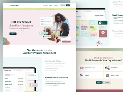 Auxiliary Programs Management SaaS App — Homepage UI Design colorful homepage landing page saas saas website task management ui ux vibrant web design website website redesign