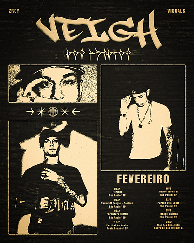 Veigh - February Concerts graphic design social media