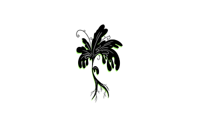 Flower black black and white flat design floral illustration organic plant