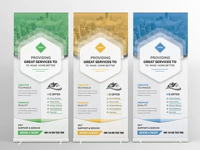 Roll Up Banner agency banner blue brand branding clean corporate corporate roll up banner creative design flyer freebie graphic design green identity minimal orange poster roll up banner rollup