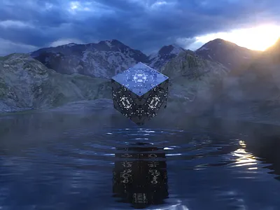 Calm and Depth aftereffects cinema4d cube design illustration nature octane scifi