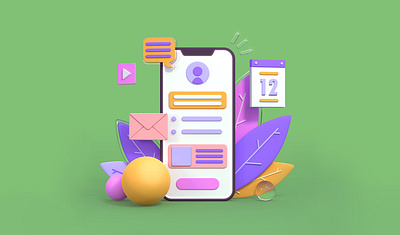 Smartphone 3D illustration 3d 3d illustration abstract blender blender3d colorful design flat geometric illustration smartphone ui uiux userinterface webdesig