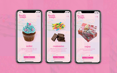 Sweet Tooth App app app design branding design graphic design logo subscription subscriptionbox typography ui ux