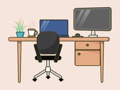 Workspace colourfull concept creative design element flat flat design flatdesign graphic idea illustration illustrator line simple vector