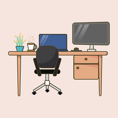 Workspace colourfull concept creative design element flat flat design flatdesign graphic idea illustration illustrator line simple vector