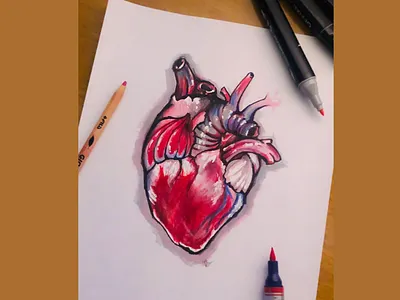 HeArt color design draw drawing heart heart sketch illustration illustration design pencil sketch watercolor