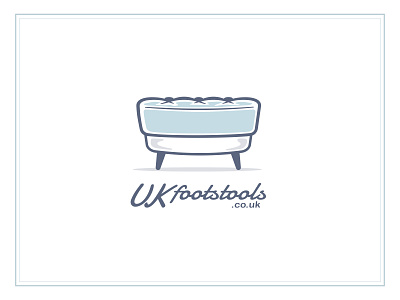 UKfootstools logo art blue foot footstool furniture illustration logo sofa stool uk
