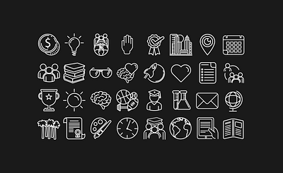 Higher Education Iconography app branding design flat icon illustrator minimal vector web website