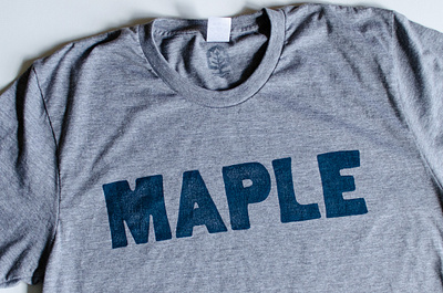 Hand-lettered Maple T-Shirt handmade lettering linocut maple