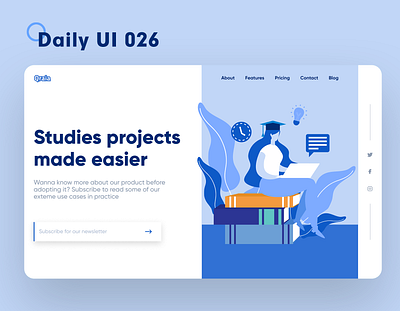 Daily UI 026 - Subscription daily 100 challenge daily ui dailyui design landing page landing page design subscription ui uidesign uiux ux web